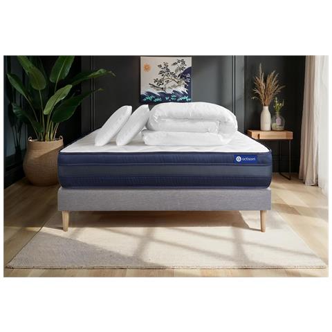 Pacchetto Letto Completo - Materasso 160x200cm + Box Spring Con Doghe (kit) + 2 Cuscini + Piumino - Actilatex Tech - Foto 1