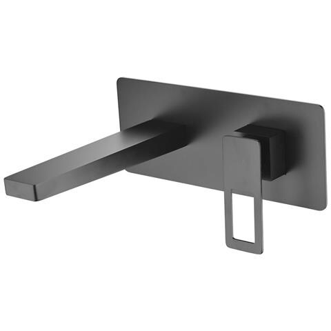 Imex Miscelatore Incasso Lavabo Monocomando Nero Opaco In Ottone E Zama Con Scatola Di Registrazione Corpo Incassato A Parete Due Parti Indipendenti - Modello Imex-bdc032-4ng Suecia - Foto 2