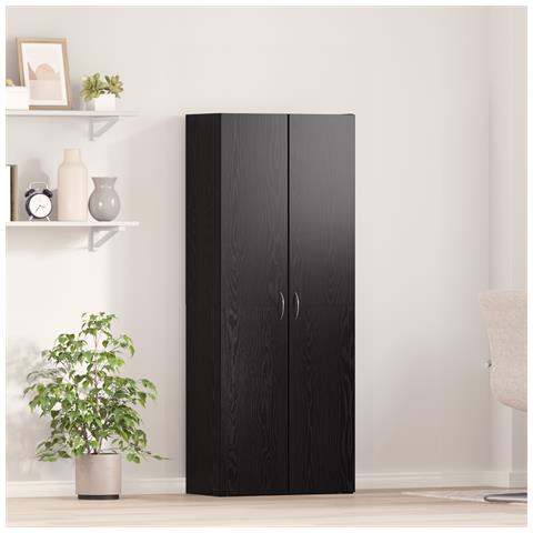 Cabinet per archiviazione Set di 2 Rovere nero Legno ingegnerizzato - Foto 2