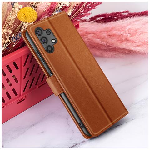 Custodia A Portafoglio Per Galaxy A32 4g Con Supporto E Linguetta Magnetica, Marrone - Foto 2