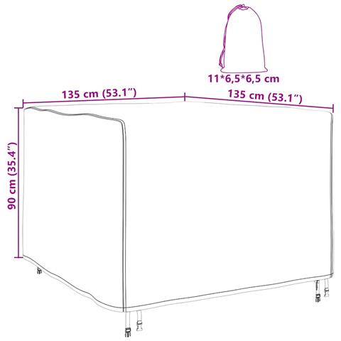 Copertura per mobili da esterno 135 x 135 x 90 cm Tessuto 210D - Foto 6