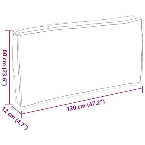 Cuscino per seduta / schienale pallet Nero 120 x 60 x 12 cm - Foto 7