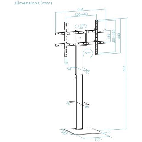 FS2286M-B Supporto TV a parete 177,8 cm (70") Nero - Foto 2