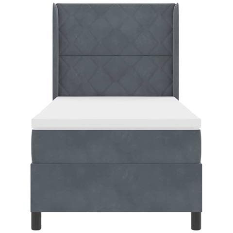 Letto con Box Springs LED e Materasso Grigio scuro 90 x 190 cm - Foto 9