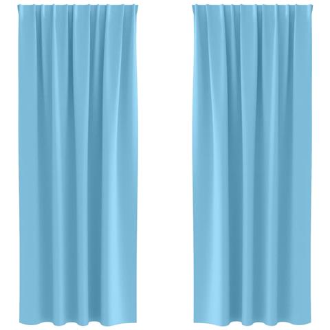 Tende con tende 2 pcs Azzurro 260x140cm Poliestere - Foto 1