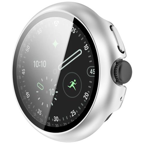 Custodia Protettiva Compatibile Con Google Pixel Watch 4 41mm - Pc + Vetro Temperato Silver - Foto 2