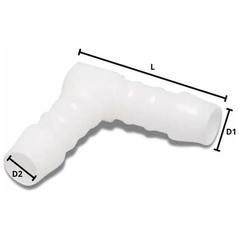 Raccordo Tubo 16mm  Giunto Angolare In Plastica 90° - Foto 2