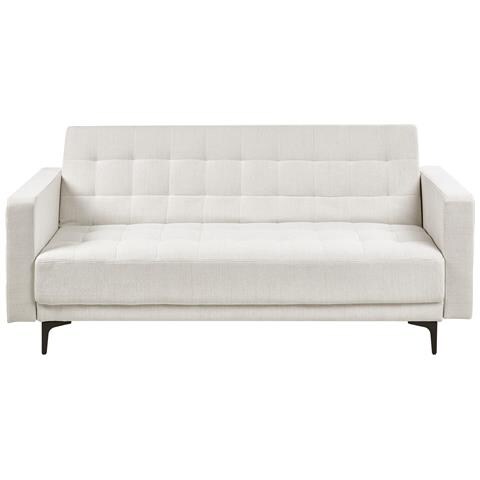 Divano Letto 3 Posti Aberdeen Tessuto Bianco Sporco - Foto 2