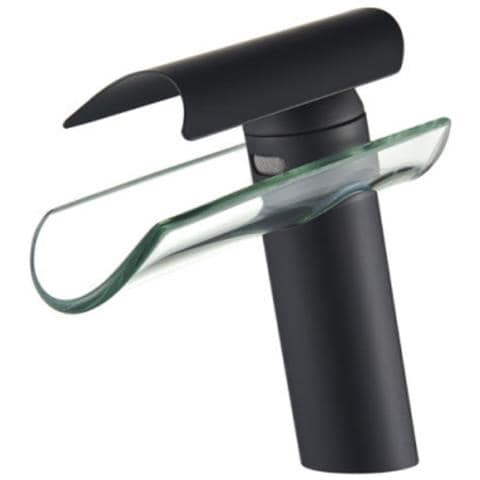 Rubinetto per lavabo da bagno, Blackswan, tipo M91 a cascata, modello nero opaco, misura 18 cm - Foto 1
