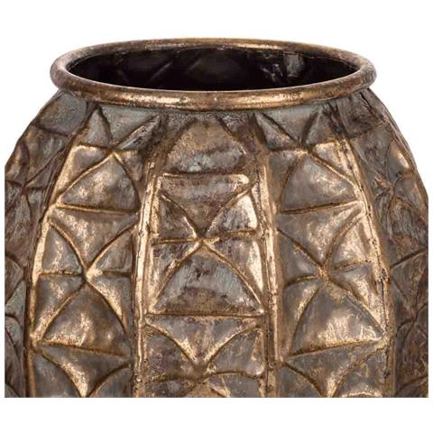 Vaso In Metallo Dorato 27x27x36,5h - Foto 2