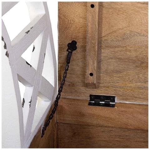 Sgabello In Legno E Metallo Con Cuscino Bianco 72x33x73h - Foto 8