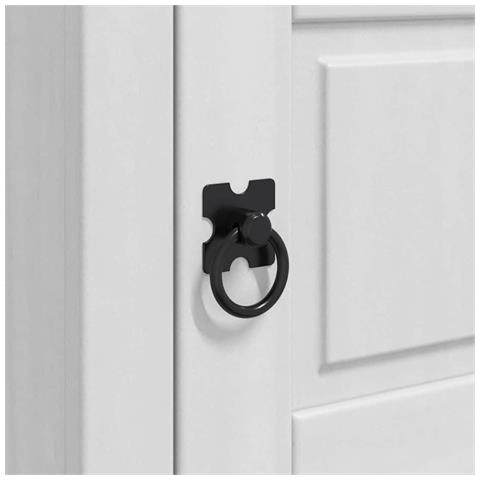 Comodino Corona Bianco 45 x 35 x 64 cm Pino massello - Foto 9