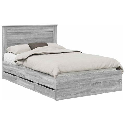 Struttura del letto con cassetto Grigio Sonoma 120 x 190 cm - Foto 1