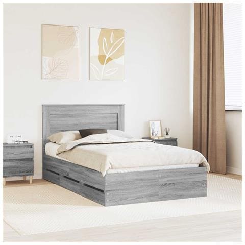 Struttura del letto con cassetto Grigio Sonoma 120 x 190 cm - Foto 2