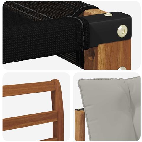 Set di divani da esterno 6 pcs Grigio Naturale e Chiaro - Foto 9