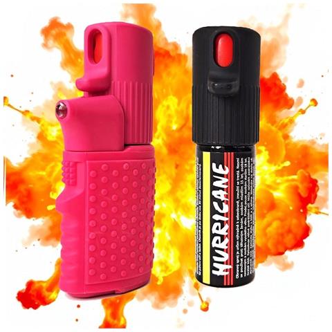Spray Compatto E Potente Donna Autodifesa Legale 2-in-1 Led+spray Rosa Con Ponpon Cuore 15ml 100% Legale - Foto 2