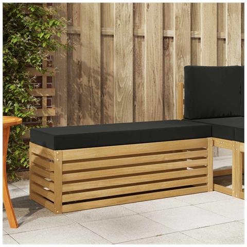 Panca da esterno con cuscino Bianco 115 x 43 x 45 cm - Foto 2