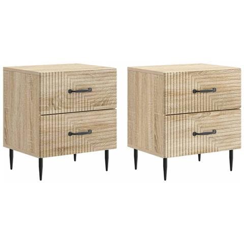 Armadio da Notte 2 pcs Rovere Sonoma 43 x 34,5 x 47,5 cm - Foto 1