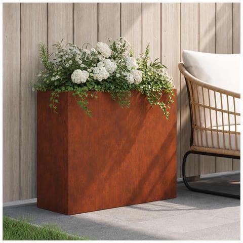 Vaso da giardino Ruggine 50 x 20 x 40 cm Acciaio Corten - Foto 2