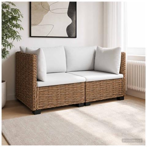 2 pz Set Lounge in Rattan con Cuscini GENDT Rattan naturale - Foto 2
