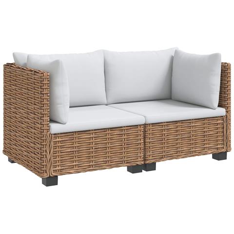 2 pz Set Lounge in Rattan con Cuscini GENDT Rattan naturale - Foto 1