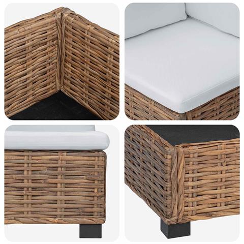 2 pz Set Lounge in Rattan con Cuscini GENDT Rattan naturale - Foto 9