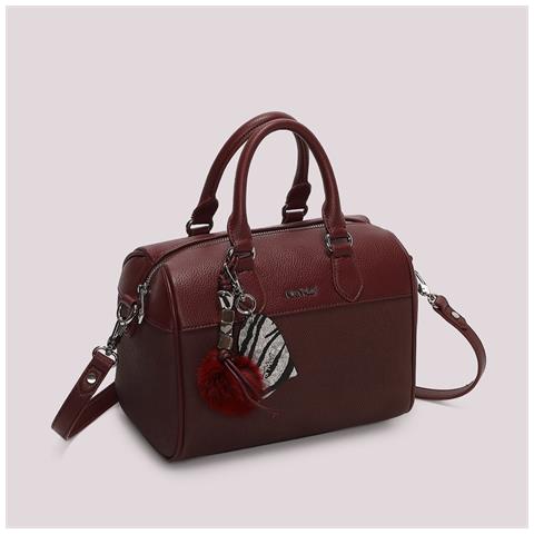 borsa bauletto con charm e cuore PRUGNA - Foto 2