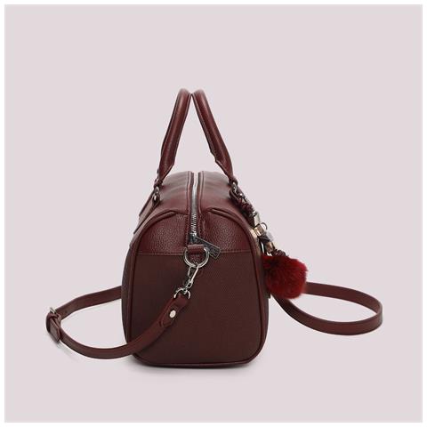borsa bauletto con charm e cuore PRUGNA - Foto 4