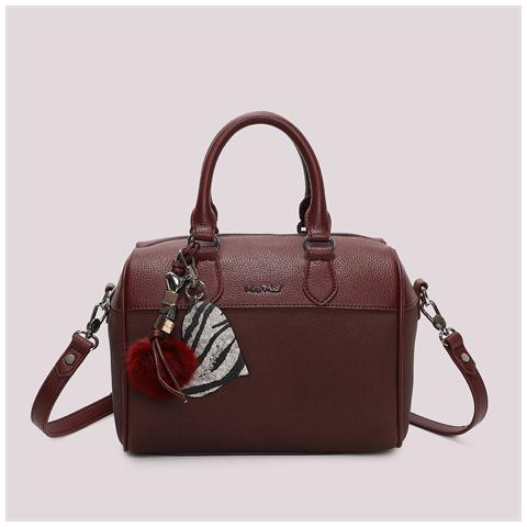 borsa bauletto con charm e cuore PRUGNA - Foto 1