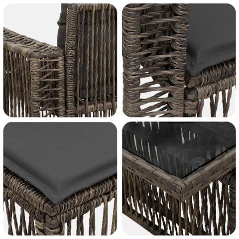 Set Divano da Giardino 9 pz Grigio e Grigio Scuro polyrattan - Foto 2