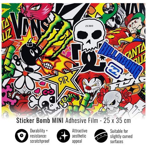 Foglio Pellicola Adesiva per Wrapping Sticker Bomb Mini, 50 x 70 cm - Foto 2