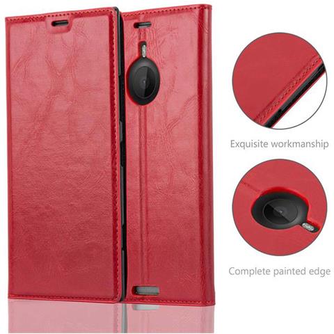 Custodia Compatibile Con Nokia Lumia 1520 In Rosso Mela - Coperchio Protettiva Con Chiusura Magnetica, Funzione Stand E Tasca Per Le Carte - Foto 9