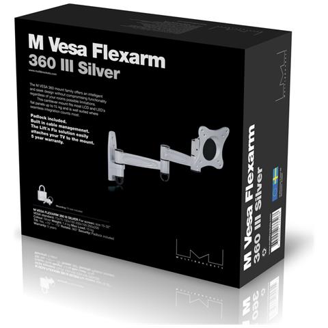 M VESA Flexarm 360 III Silver Argento supporto da parete per tv a schermo piatto - Foto 16