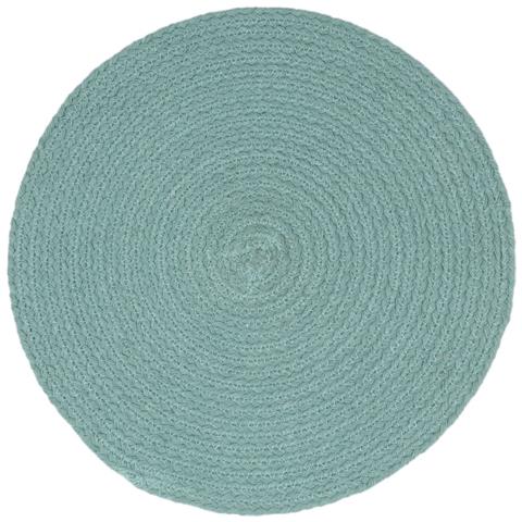 Tovagliette 6 Pz Verde Neutro 38 Cm Rotonde In Cotone - Foto 4