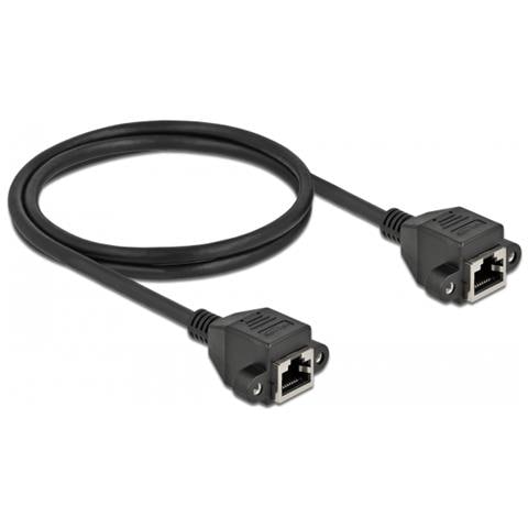 Cavo di estensione di rete S /FTP RJ45 femmina per RJ45 maschio Cat. 6A 1 m nero - Foto 2