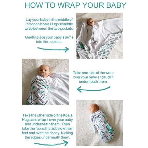 Koala Hugs Coperta Swaddle - Coperta Per Neonati 0-3 Mesi - Impacco Per Bambini - Grigio Freddo /foresta - Foto 6