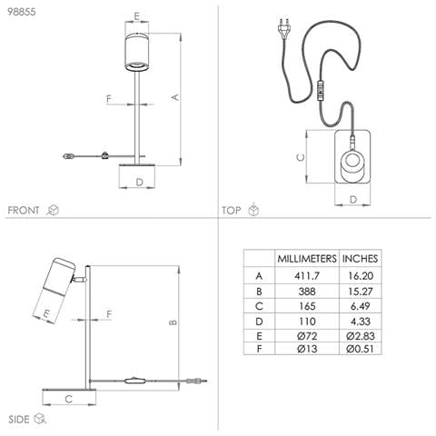Lampada Da Scrivania Moderna Ceppino 1 Luce Acciaio Nero E Bianco - Foto 1