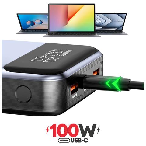 Batteria Esterna 20000mah Per Computer Portatili E Macbook Usb-c 100w, Grigio - Foto 2
