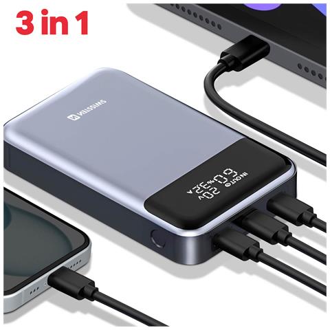 Batteria Esterna 20000mah Per Computer Portatili E Macbook Usb-c 100w, Grigio - Foto 5