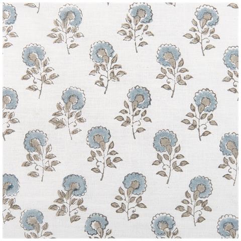 Cuscino Decorativo Pallida Cotone 45 X 45 Cm Floreale Stampa A Blocchi Blu - Foto 2