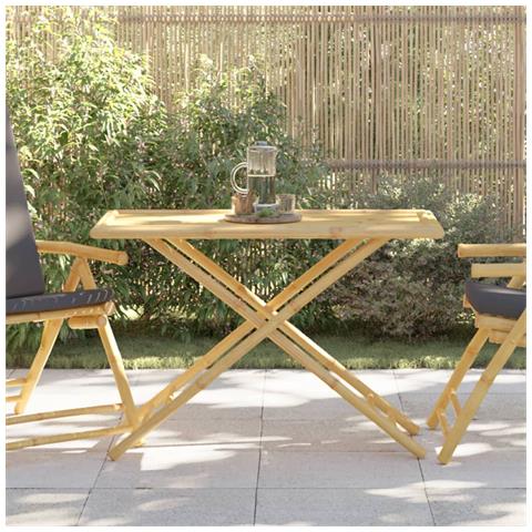 Tavolo Da Giardino Pieghevole 110x55x75 Cm In Bambù - Foto 1