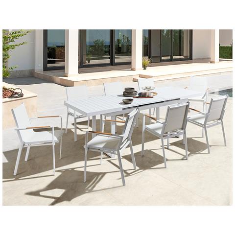 Set Da Giardino Alluminio Bianco 8 Posti Valcanetto /busseto - Foto 1