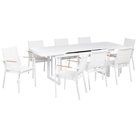 Set Da Giardino Alluminio Bianco 8 Posti Valcanetto /busseto - Foto 2