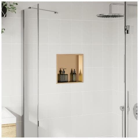 Nicchia Per Doccia Oro Spazzolato 32x32x9cm In Acciaio Inox - Foto 3