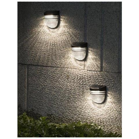 Faretto Led Pannello Solare 3 Watt Luce Bianca Ricaricabile Sensore Crepuscolare - Foto 1