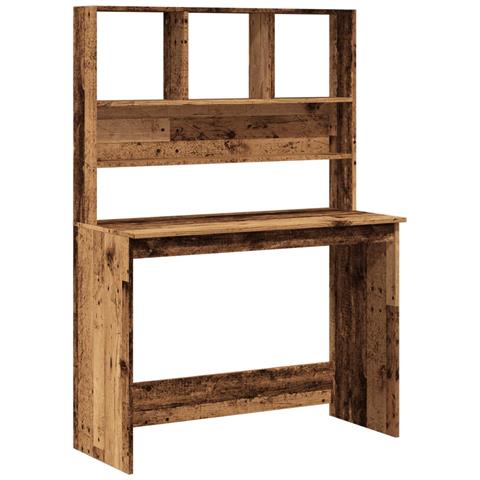 Scrivania Mensole Legno Antico 102x45x148 Cm Legno Multistrato - Foto 1