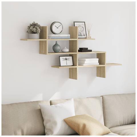 Scaffale Parete Rovere Sonoma 124,5x18x60,5 Cm In Truciolato - Foto 3