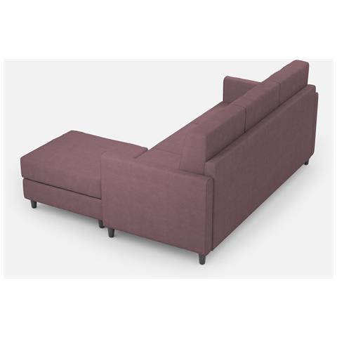 Divano Karay 3 Posti (tre Sedute Da 60cm) + Pouf Misure Esterne L. 198 P. 155 Colore Prugna - Foto 5