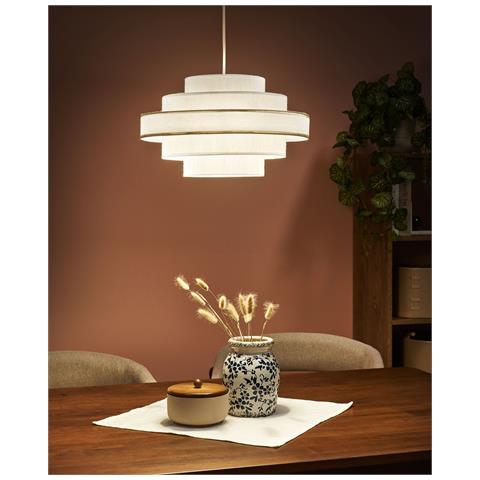 Lampadario Erebato Lino Bianco Sporco - Foto 1