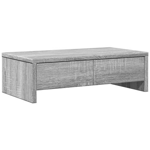 Supporto Monitor Con Cassetti Grigio 50x27x15 Cm In Truciolato - Foto 2
